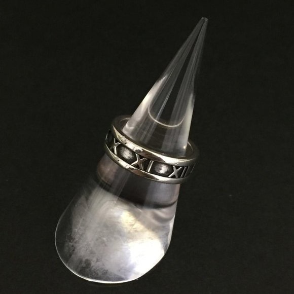 TIFFANY&CO. Atlas 1995 Roman Number SV 925 Ring ISO sz:53